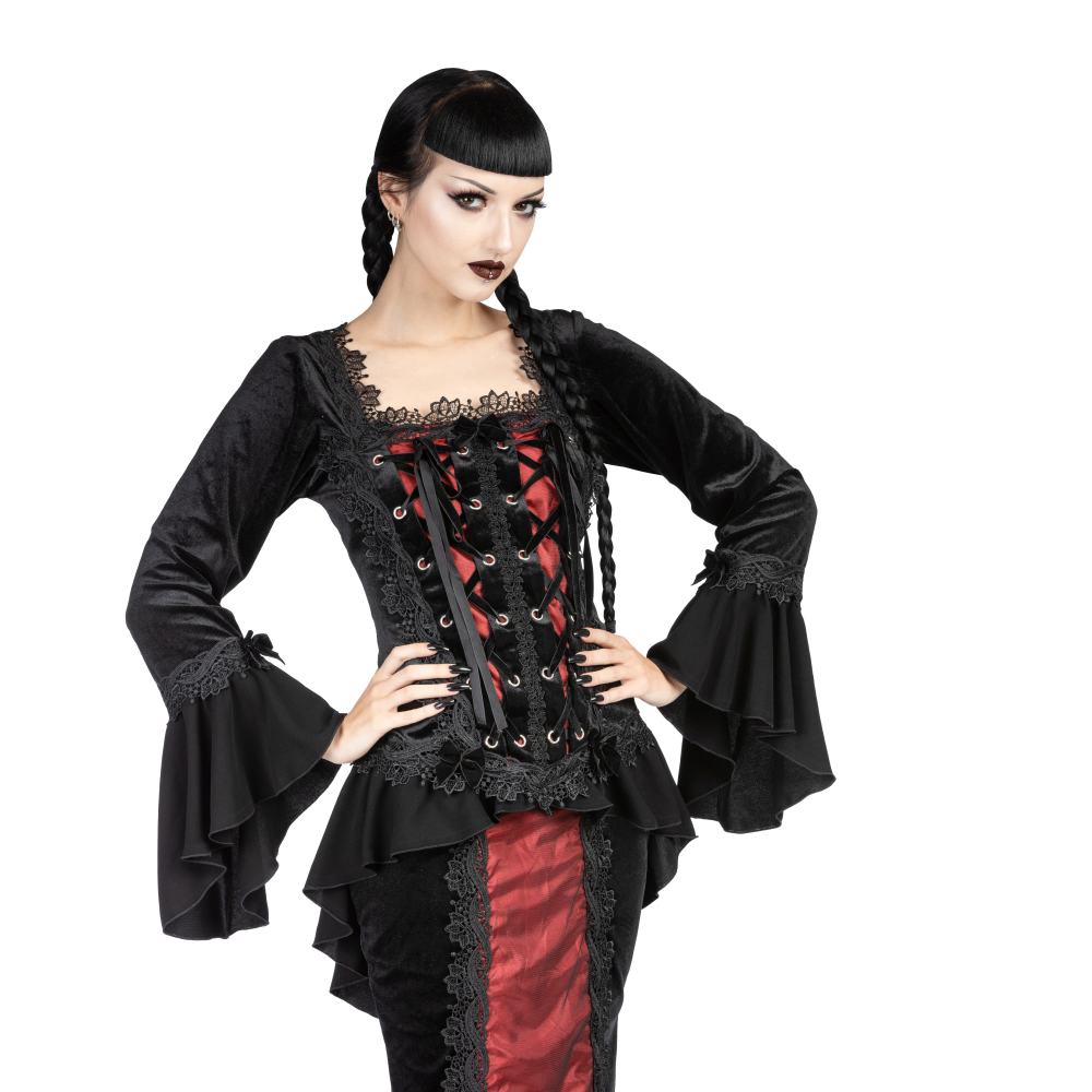 Sinister - 1131 Longsleeve top - Zwart/Bordeaux rood